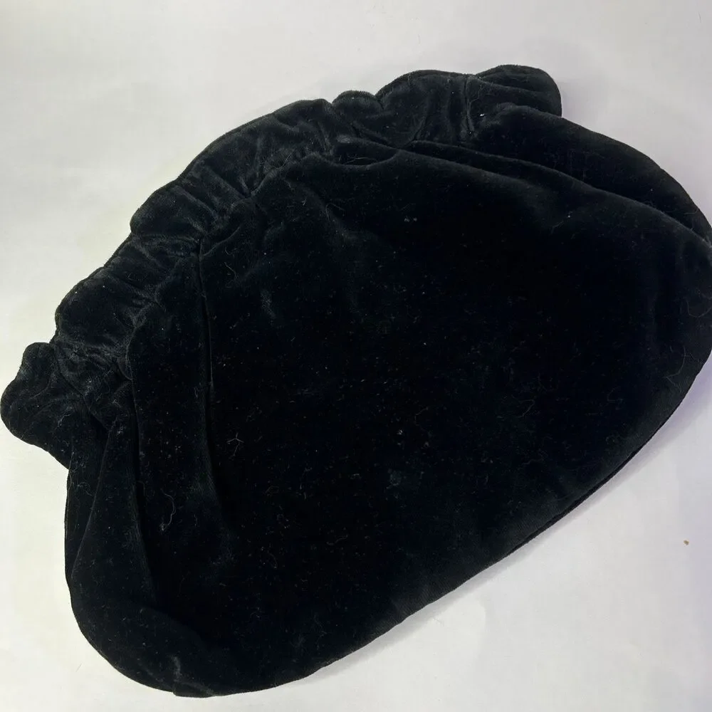 Vintage Black Velvet Clutch Handbag. By Tibor Handbags Whimsigoth Goth